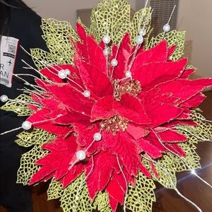 Festive Red Poinsettia Holiday Bouquet